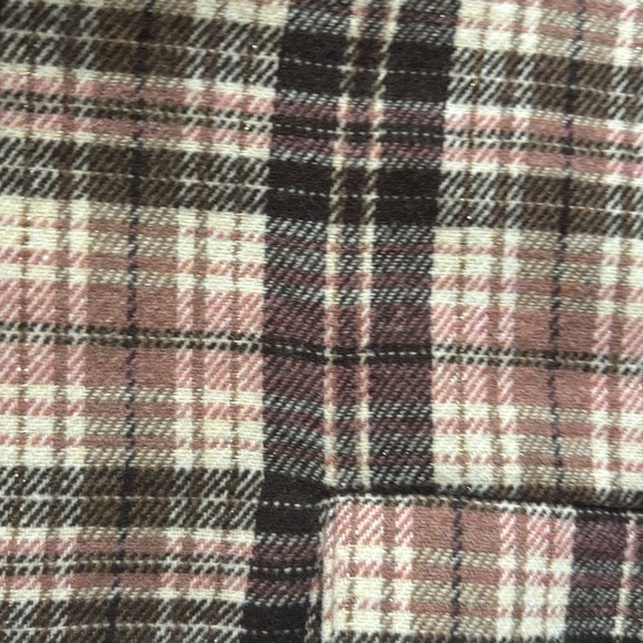 Cider Retro Plaid Pattern Blazer Womens Size Small Camel Brown Pink Oversized - Picture 4 of 5